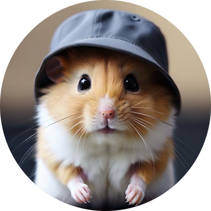 hamster with cap only face