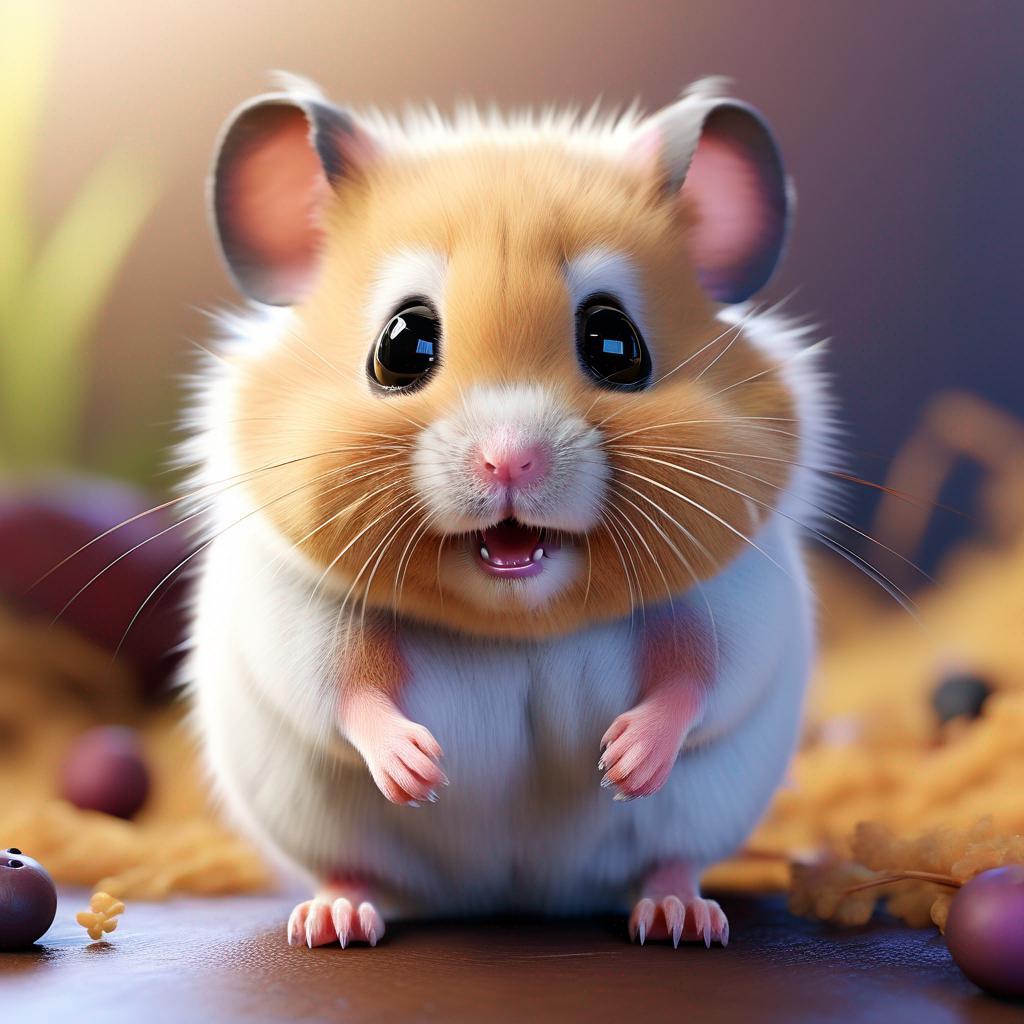 hamster with cheeks full of food